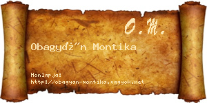Obagyán Montika névjegykártya